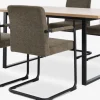 Mesas De Comedor|Conjuntos De Comedor>JYSK AABENRAA + ESPEMesa AABENRAA L160 roble cálido + 4 sillas ESPE oliva/negro