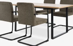 Mesas De Comedor|Conjuntos De Comedor>JYSK AABENRAA + ESPEMesa AABENRAA L160 roble cálido + 4 sillas ESPE oliva/negro