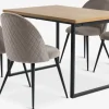 Mesas De Comedor|Conjuntos De Comedor>JYSK AABENRAA + KOKKEDALMesa AABENRAA L120 roble + 4 sillas KOKKEDAL terciopelo gris
