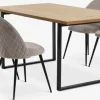 Mesas De Comedor|Conjuntos De Comedor>JYSK AABENRAA + KOKKEDALMesa AABENRAA L160 roble + 4 sillas KOKKEDAL terciopelo gris
