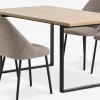Mesas De Comedor|Conjuntos De Comedor>JYSK AABENRAA + VELLEVMesa AABENRAA L160 roble cálido +4 sillas VELLEV arena/negro