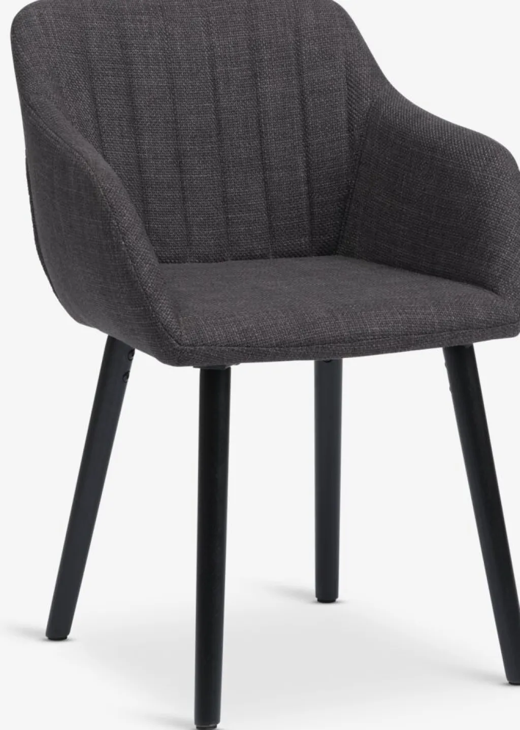 Sillas De Comedor>JYSK ADSLEVSilla de comedor ADSLEV tela /negro Gris antracita