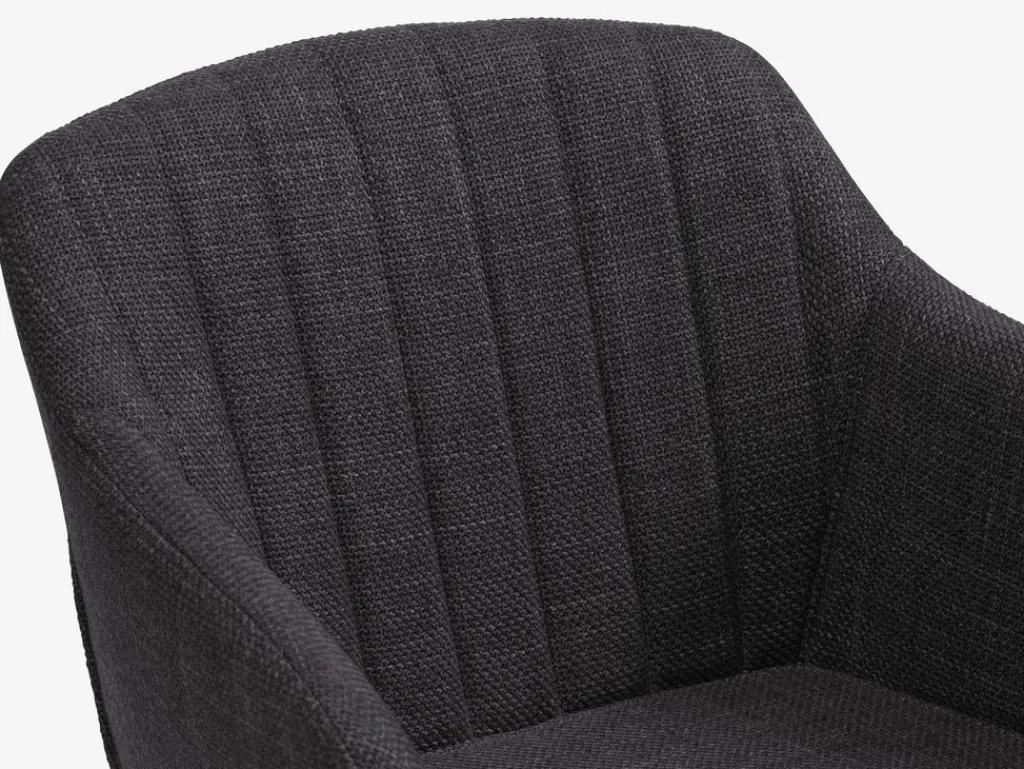 Sillas De Comedor>JYSK ADSLEVSilla de comedor ADSLEV tela /negro Gris antracita