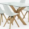 Mesas De Comedor|Conjuntos De Comedor>JYSK AGERBY + BLOKHUSMesa AGERBY L160 roble natural + 4 sillas BLOKHUS blanco