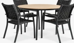 Conjuntos Mesa Y Sillas De Jardín>JUTLANDIA AKTIVEN + GLOMFJORDMesa AKTIVEN L118/168 natural + 4 sillas GLOMFJORD