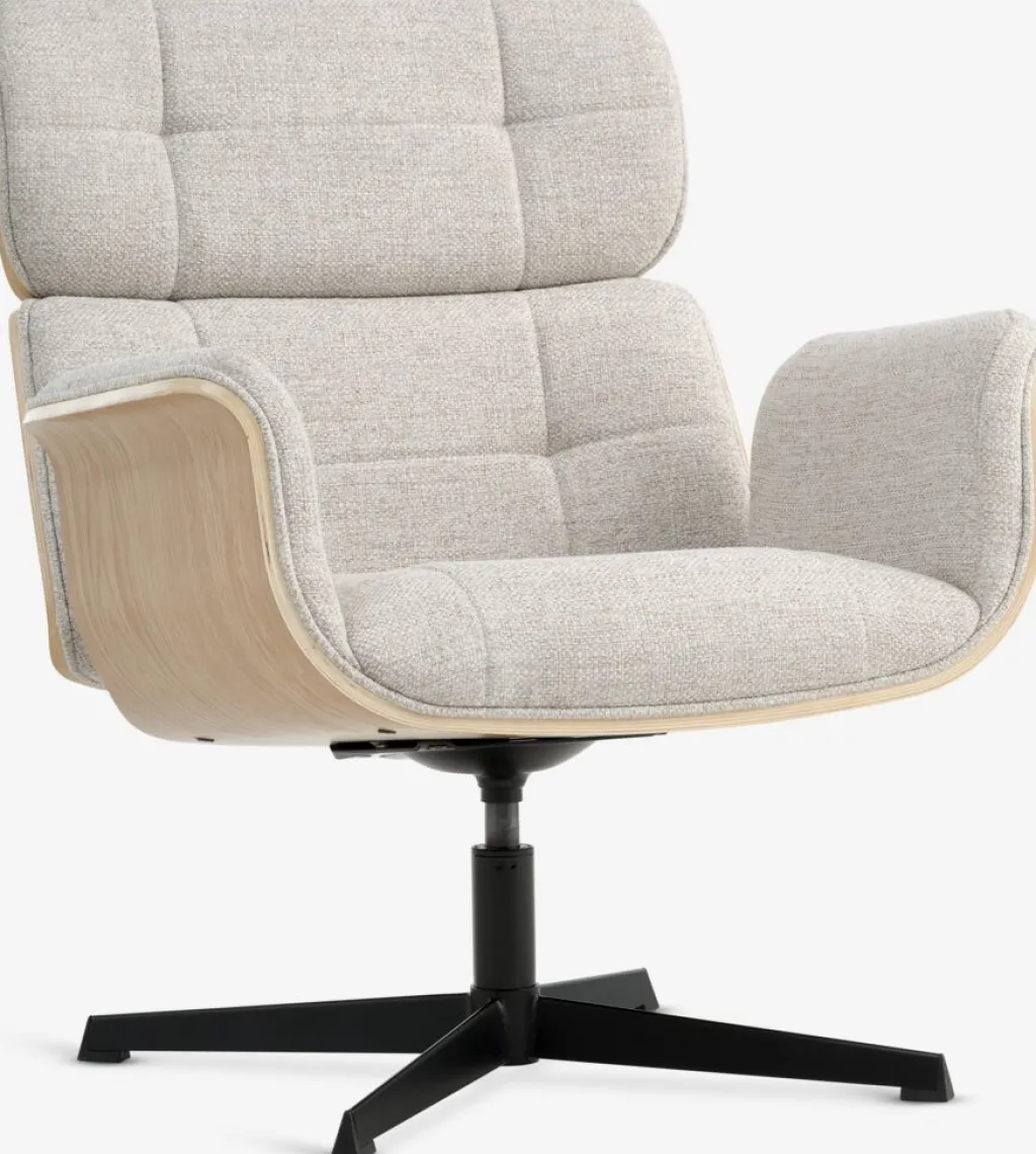 Sillones>JYSK ALLINGESillón reclinable ALLINGE giratorio tela beis/negro
