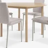 Mesas De Comedor|Conjuntos De Comedor>JYSK ALSTED + BRANDEMesa ALSTED Ø120 roble natural + 4 sillas BRANDE beis