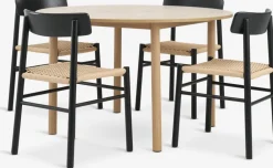 Mesas De Comedor|Conjuntos De Comedor>JYSK ALSTED + ISLEVMesa ALSTED Ø120 roble natural +4 sillas ISLEV negro/natural Negro+Natural