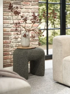 Pufs|Pufs>JYSK ANDSTPuf ANDST 46x38 tela de felpa verde oliva