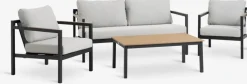 Conjuntos Mesa Y Sillas De Jardín|Muebles De Jardín>JUTLANDIA BEJSTRUPConjunto muebles jardín BEJSTRUP 4 plazas gris