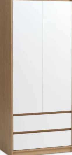 Armarios|Todos Los Armarios>JYSK BILLUNDArmario BILLUND 80x193 blanco/color roble natural Blanco+Roble natural