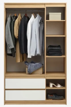 Armarios|Todos Los Armarios>JYSK BILLUNDArmario BILLUND 119x193 blanco/color roble natural Blanco+Roble natural