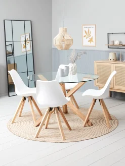 Sillas De Comedor>JYSK BLOKHUSSilla de comedor BLOKHUS polipiel /natural Blanco