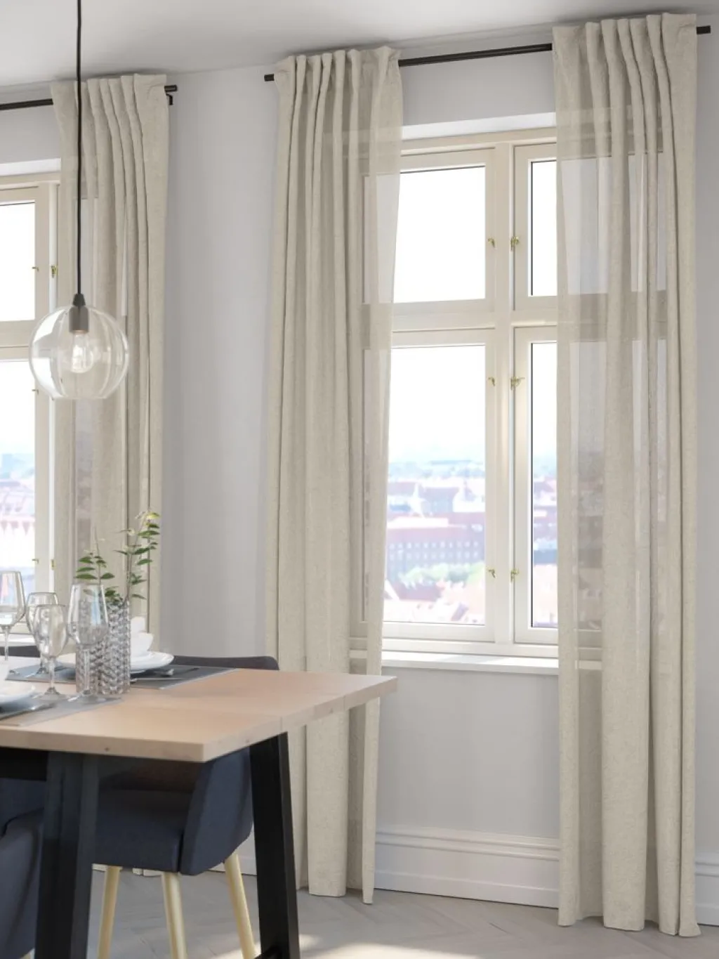 Gasa>JYSK BOLMENCortina BOLMEN 1x140x300 ondulado Gris cálido