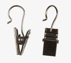 Ganchos, Anillas Y Soportes De Cortinas>JYSK Clip metal negro mate 10 unidades