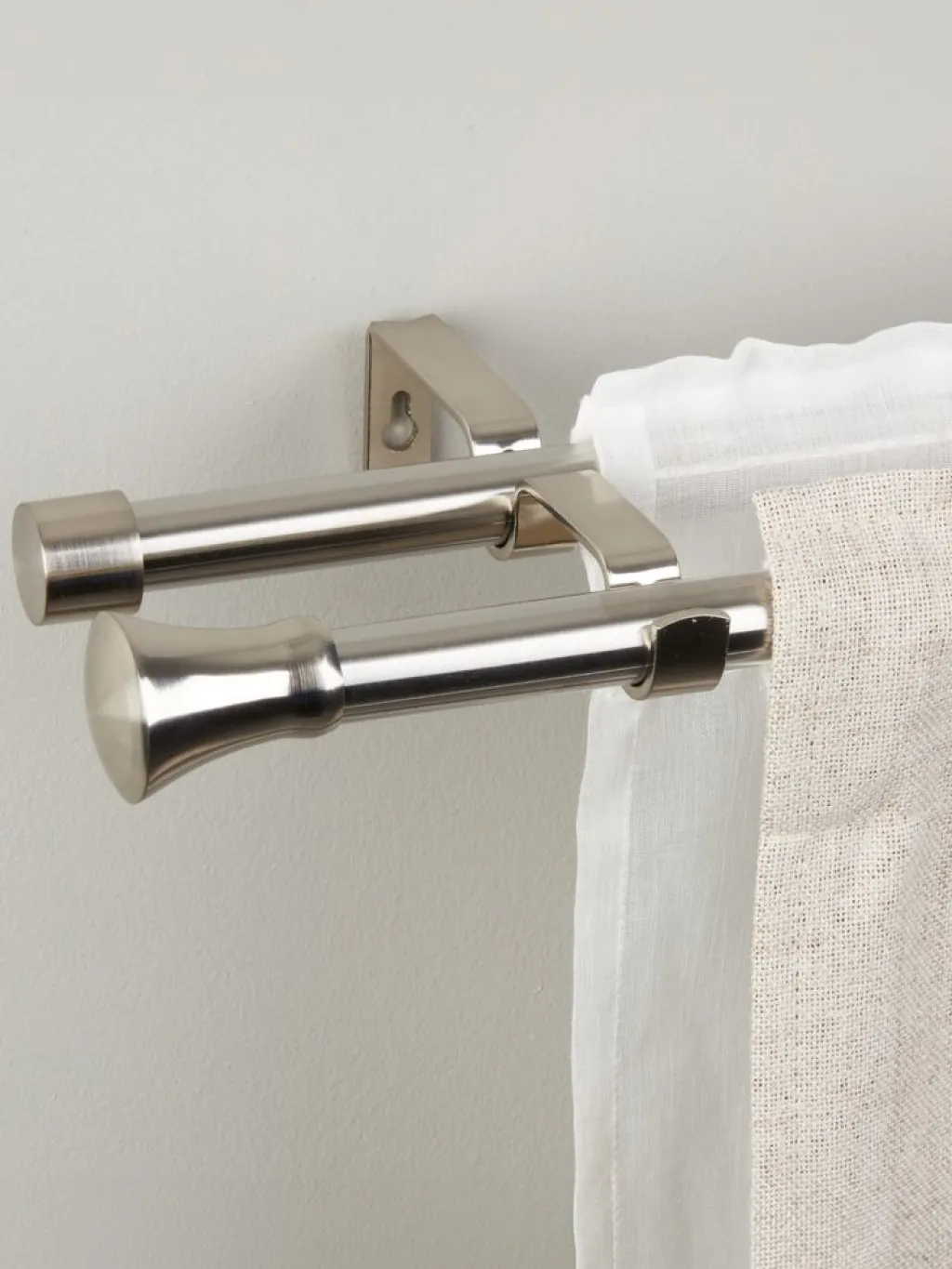 Barras Y Rieles Para Cortinas>JYSK CONEBarra de cortina doble CONE 200-340cm Acero