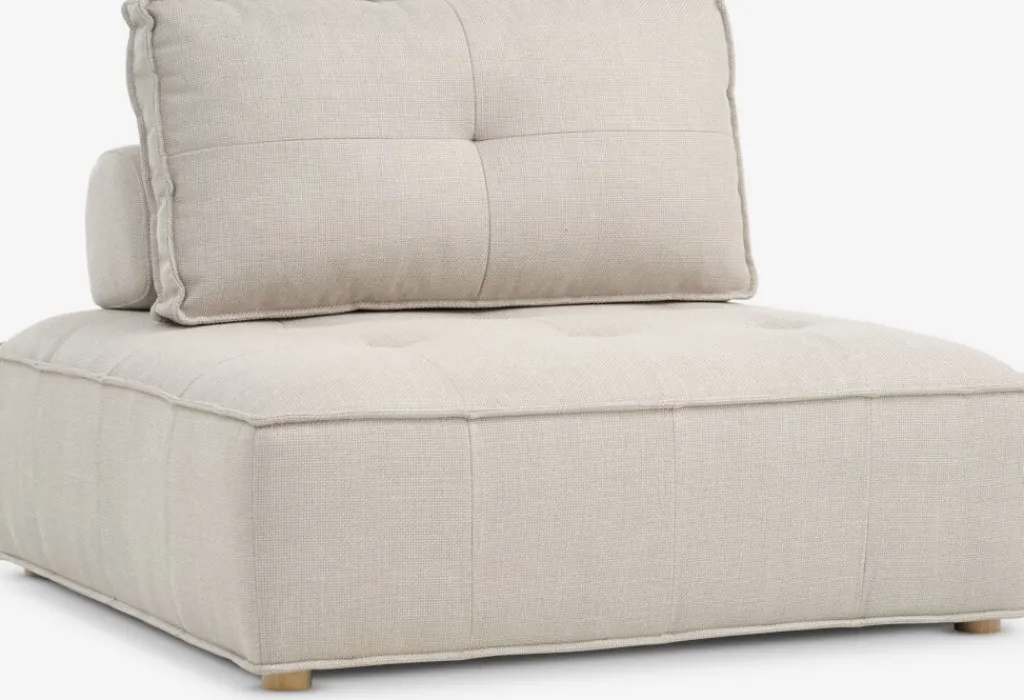 Sillones>JYSK DAGSTRUPPuf DAGSTRUP con respaldo tela beis