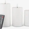 Velas LED>JYSK EIDEVela pilar LED EIDE 3 unidades con mando