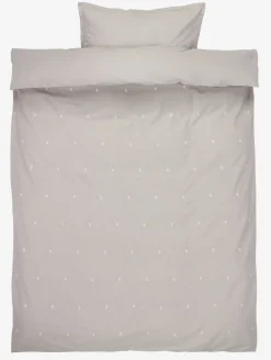 Juegos De Funda Nórdica>KRONBORG ELLIEGOLDJuego funda nórdica ELLIE 155x220 con bordado Gris claro