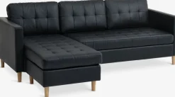 2 Plazas|3 Plazas>JYSK FALSLEVSofá FALSLEV chaise longue polipiel Negro