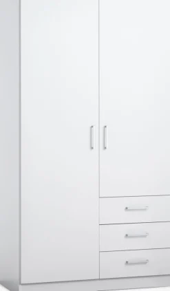 Armarios|Todos Los Armarios>JYSK FANDRUPArmario FANDRUP 97x176 2 puertas 3 cajones Blanco