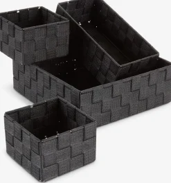 Todas Las Cestas|Cestas Y Cajas>JYSK FOLKEJuego de cestas FOLKE 4 unidades negro