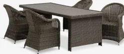Conjuntos Mesa Y Sillas De Jardín>JUTLANDIA GAMMELBYMesa GAMMELBY L225 + 4 sillas GAMMELBY gris