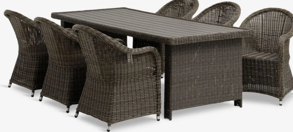Conjuntos Mesa Y Sillas De Jardín>JUTLANDIA GAMMELBYMesa GAMMELBY L225 + 4 sillas GAMMELBY gris