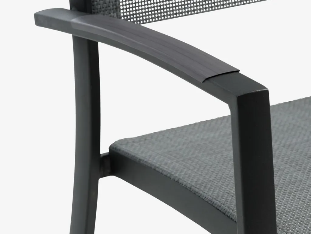 Conjuntos Mesa Y Sillas De Jardín>JUTLANDIA HAGEN + STRANDBYMesa HAGEN L214 + 4 sillas STRANDBY gris