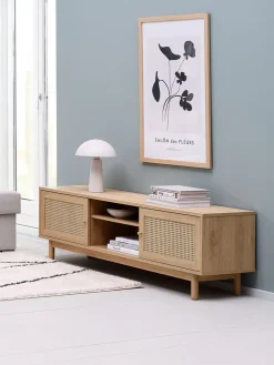 Muebles De TV>JYSK HALMSTADMueble TV HALMSTAD 2 puertas correderas color roble cálido