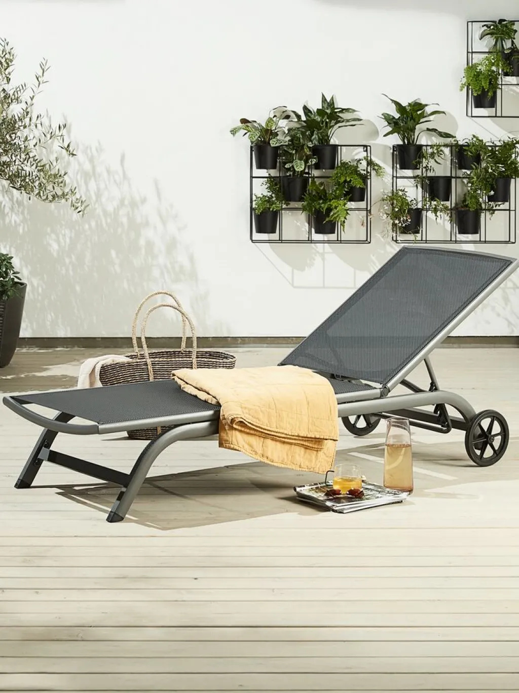 Muebles De Jardín|Tumbonas>JUTLANDIA HANSTHOLMTumbona HANSTHOLM A76xL202 Negro