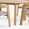 Mesas De Comedor|Conjuntos De Comedor>JYSK HARESKOV + BOVRUPMesa HARESKOV Ø129 roble natural + 4 sillas BOVRUP roble