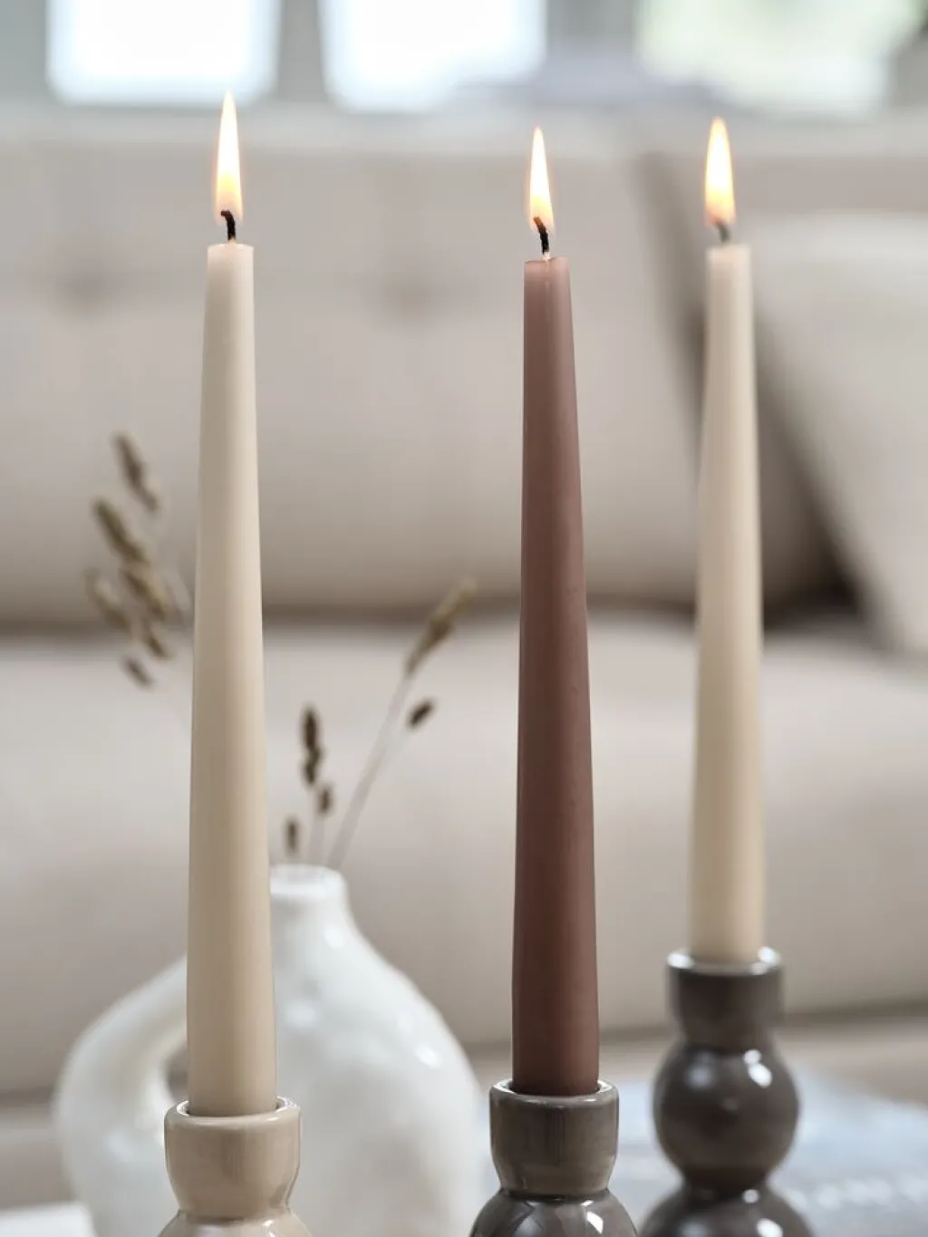 Velas Y Servilletas|Velas Y Servilletas>JYSK HEINOVela HEINO A25cm beis/marrón 4 unidades