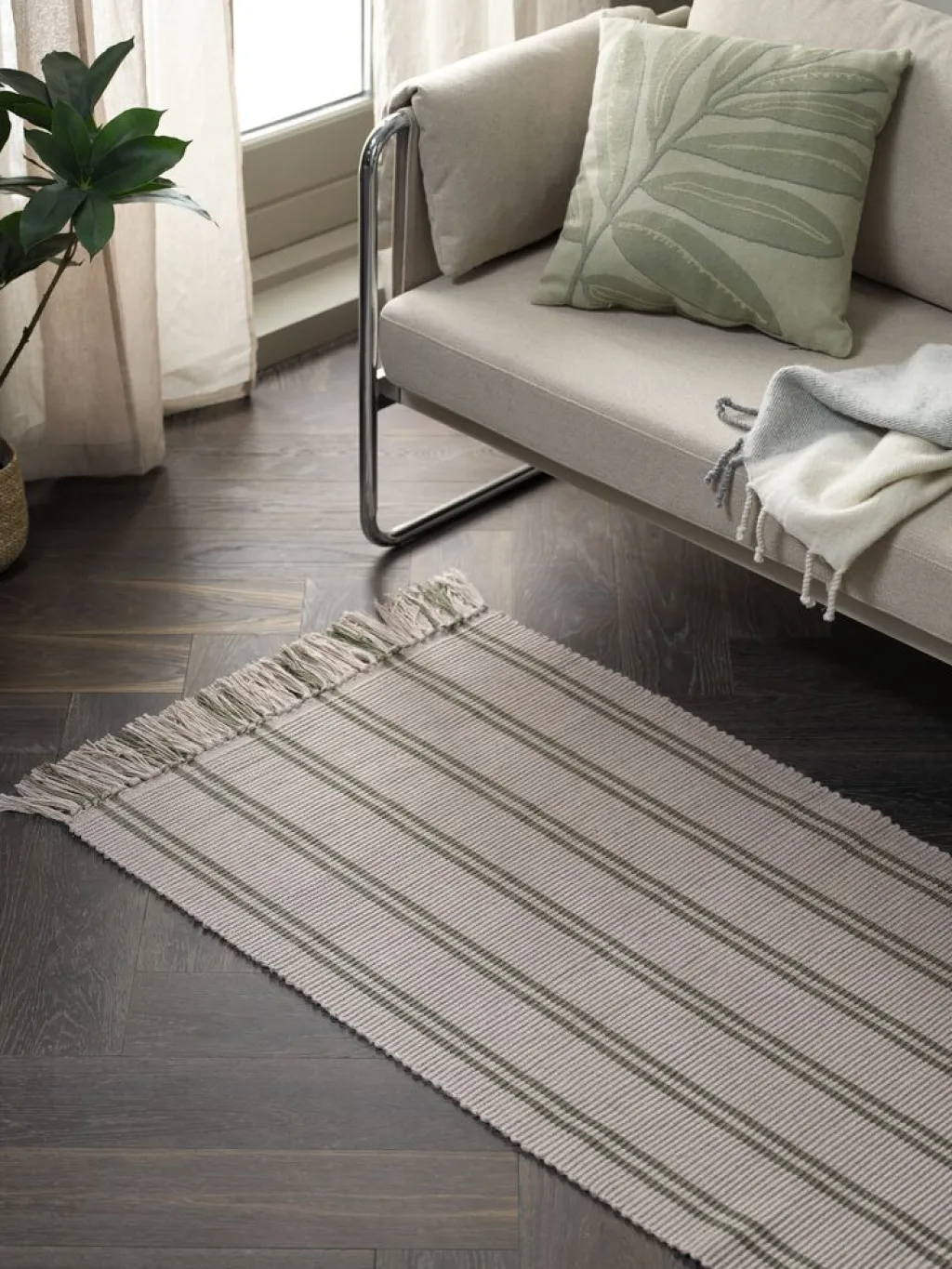 Alfombras Pequeñas|Alfombras>JYSK HEISTARRAlfombra HEISTARR 70x140 arena/oliva oscuro