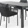Conjuntos Mesa Y Sillas De Jardín>JUTLANDIA HESTEHAVE + GILJAMesa HESTEHAVE L205/275 negro + 4 sillas GILJA gris