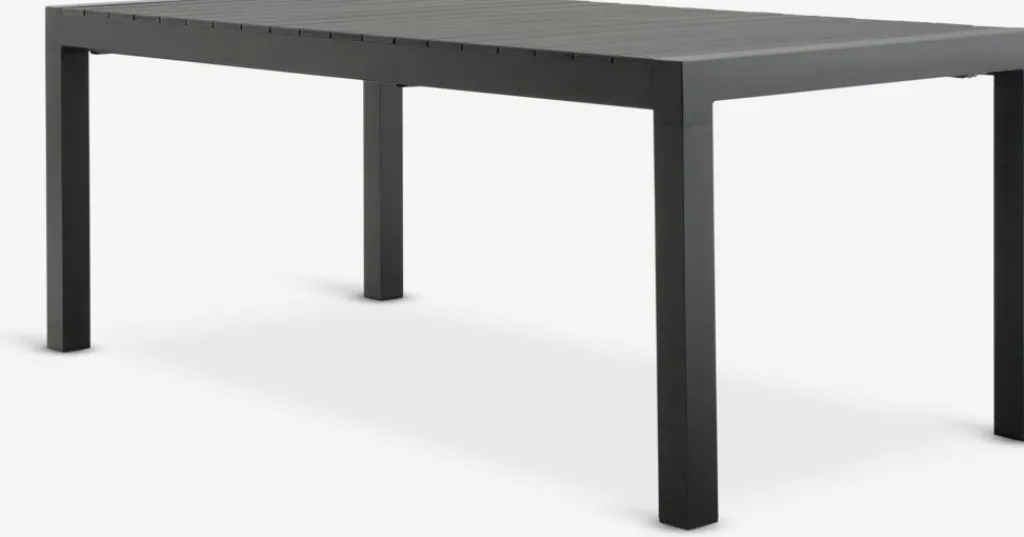 Conjuntos Mesa Y Sillas De Jardín>JUTLANDIA HESTEHAVE + GILJAMesa HESTEHAVE L205/275 negro + 4 sillas GILJA gris