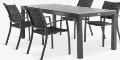 Conjuntos Mesa Y Sillas De Jardín>JUTLANDIA HESTEHAVE + GLOMFJORDMesa HESTEHAVE L205/275 + 4 sillas GLOMFJORD negro