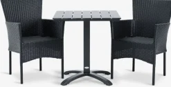 Conjuntos Mesa Y Sillas De Jardín>JUTLANDIA HOBRO + AIDTMesa HOBRO L70 + 2 sillas AIDT Negro