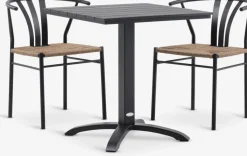 Conjuntos Mesa Y Sillas De Jardín>JUTLANDIA HOBRO + TAGMARKMesa HOBRO L70 + 2 sillas TAGMARK Negro