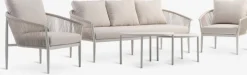 Conjuntos Mesa Y Sillas De Jardín|Muebles De Jardín>JUTLANDIA HOLMESTRANDConjunto muebles jardín HOLMESTRAND 5 plazas beis Beige