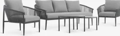 Conjuntos Mesa Y Sillas De Jardín|Muebles De Jardín>JUTLANDIA HOLMESTRANDConjunto muebles jardín HOLMESTRAND 5 plazas Gris