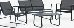 Conjuntos Mesa Y Sillas De Jardín|Muebles De Jardín>JYSK HORNSLETConjunto muebles jardín HORNSLET 4 plazas Negro
