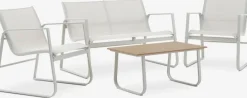 Conjuntos Mesa Y Sillas De Jardín|Muebles De Jardín>JYSK HORNSLETConjunto muebles jardín HORNSLET 4 plazas beis Beige