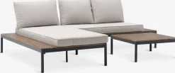 Conjuntos Mesa Y Sillas De Jardín|Muebles De Jardín>JYSK HOUConjunto jardín HOU con chaise longue 3 plazas madera dura
