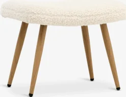 Sillones>JYSK HUNDESTEDReposapiés HUNDESTED felpa blanco crudo/color roble