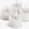Velas LED>JYSK INGEMANVelas pequeñas LED INGEMAN Ø4xA4cm blanco 4 uds temporizador