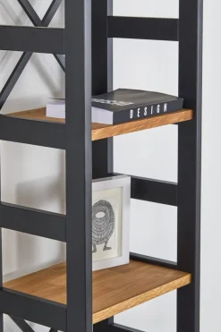 Estanterias Y Librerías|Estanterias Y Librerías>Royal Oak INTRUPEstantería INTRUP fina 6 estantes negro/roble natural Roble natural+Negro