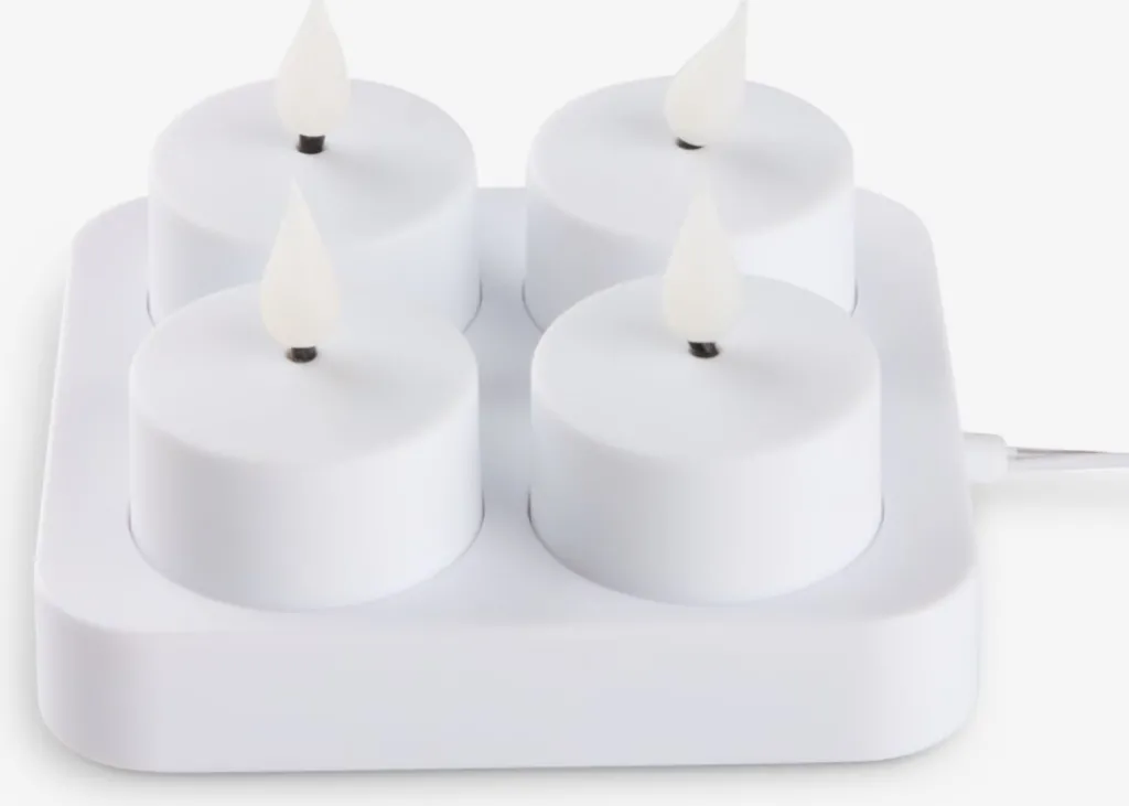 Velas LED>JYSK JANSSONVelas pequeñas LED JANSSON blanco/negro con cargador