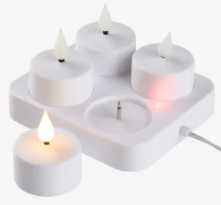 Velas LED>JYSK JANSSONVelas pequeñas LED JANSSON blanco/negro con cargador