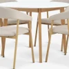 Mesas De Comedor|Conjuntos De Comedor>JYSK JEGIND + EJSINGMesa JEGIND Ø105 blanco + 4 sillas EJSING beis/roble natural